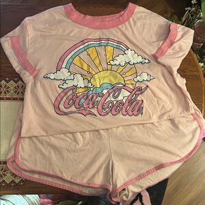 Coca-Cola Pastel Pink Tee and Shorts Set